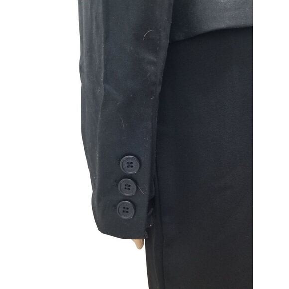 Guess Black Velvet Lapel Fitted Single Breast Tuxedo Jacket Back Split Size Sm - Picture 4 of 7